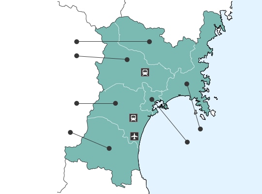 松島海岸駅周辺の地図