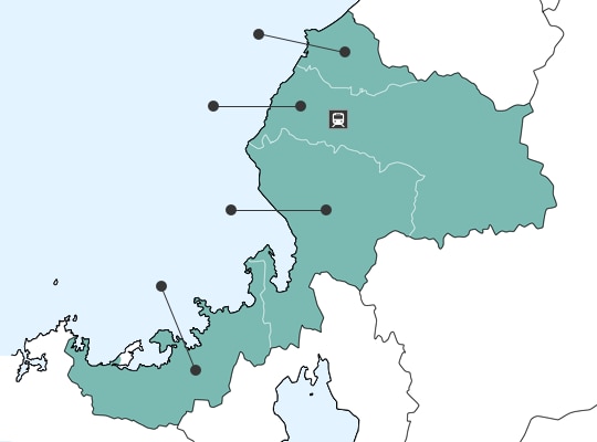 芦原温泉駅周辺の地図