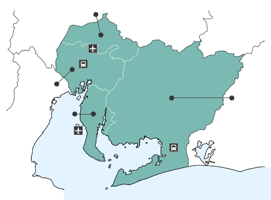 尾張一宮駅周辺の地図