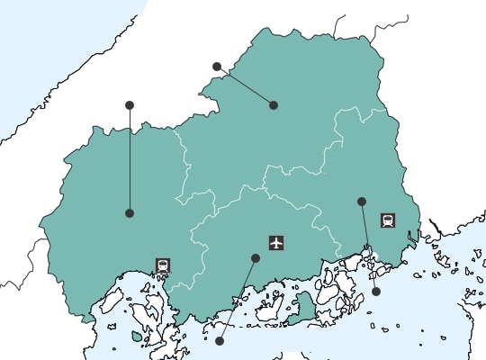 江波停留場周辺の地図