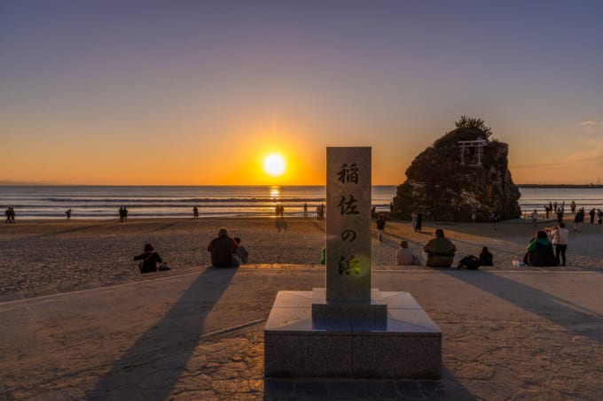 稲佐の浜　夕日（島根県出雲市）