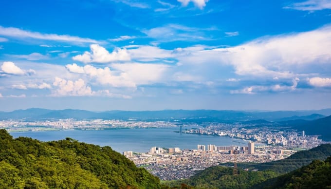 比叡山ドライブウェー展望台から大津市の眺望
