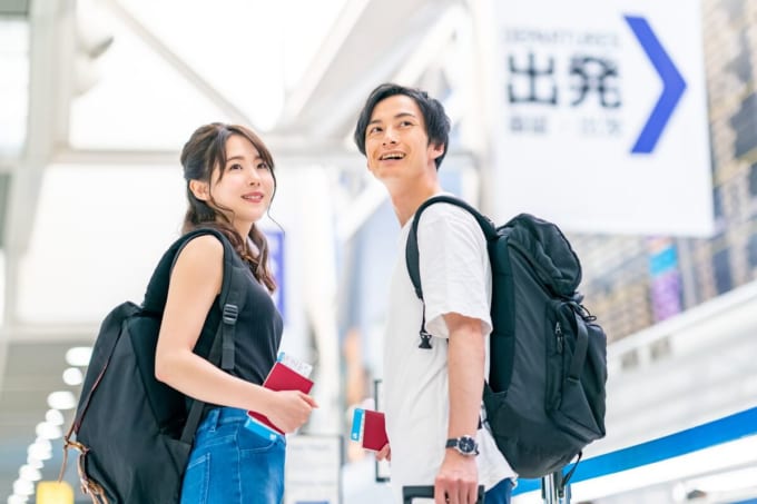 飛行機で旅行！