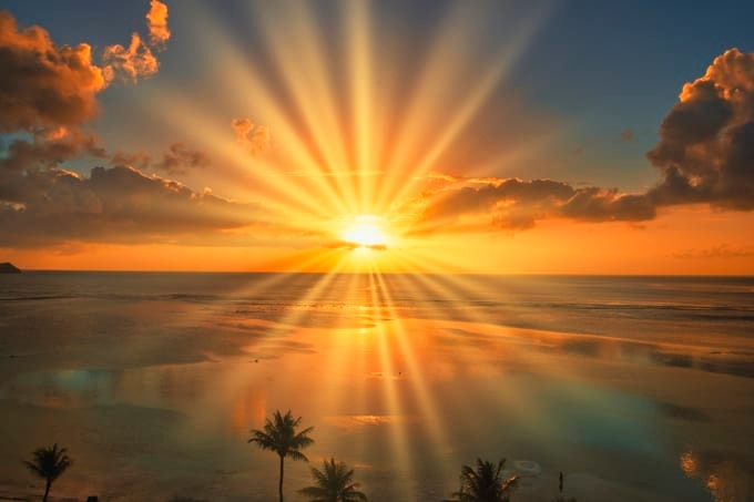 タモン湾の夕焼け