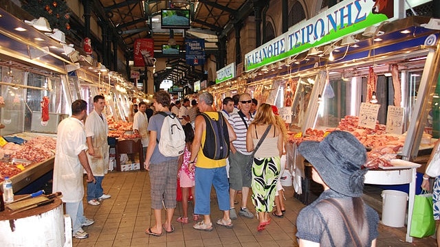 Центральный рынок в Афинах. Central Market, Афины, Греция. Центральный рынок Парижа.