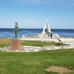 宗谷岬と間宮林蔵の彫像