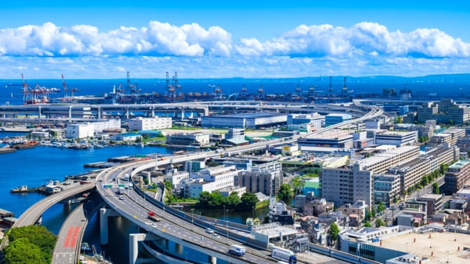 横浜　ベイエリアの高速道路