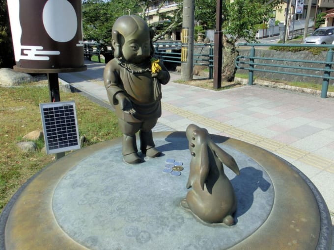 玉造温泉「因幡の白兎神話」神話の情景オブジェ