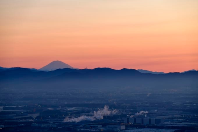 蔵王山展望台から眺める富士山