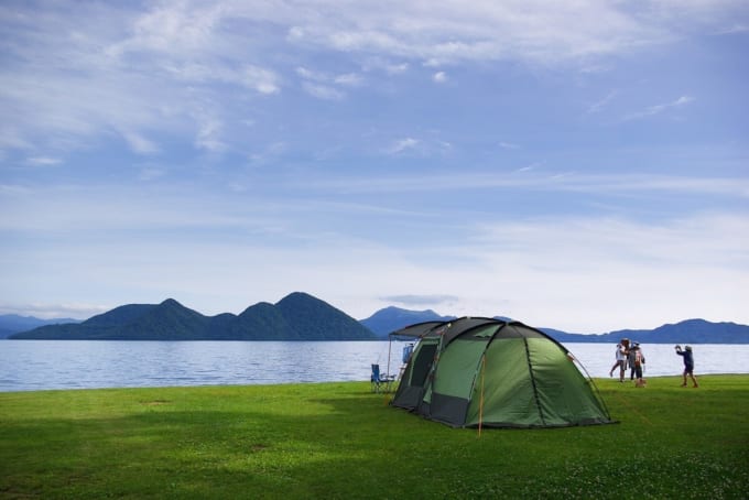 洞爺湖でキャンプ
