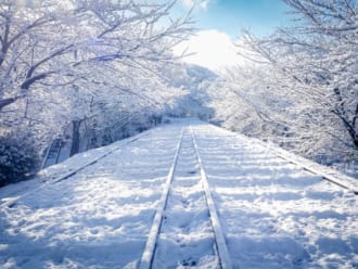 雪景色の蹴上インクライン（冬の京都）