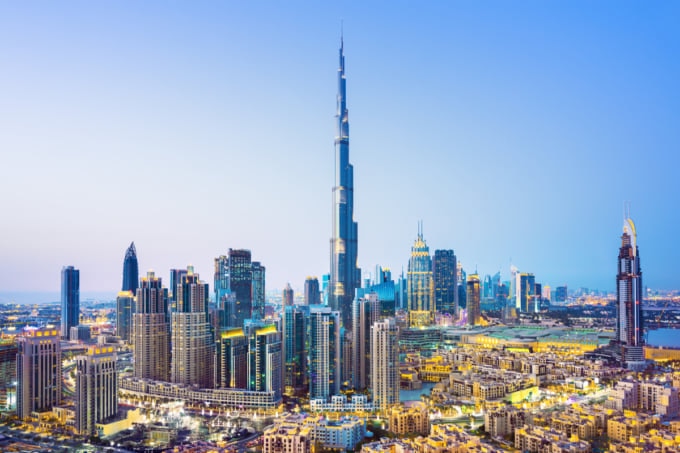 ブルジュ・ハリファがあるドバイの街並み