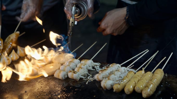 マリオボロ通りの焼き鳥