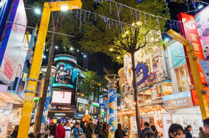 西門町のメインストリート（台湾・台北）