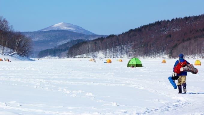 岩洞湖のワカサギ釣り
