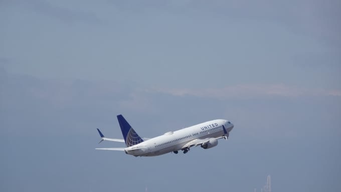 ユナイテッド航空の離陸