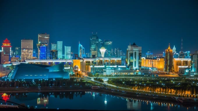 カザフスタン・アスタナの夜景