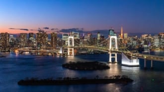 お台場から見たレインボーブリッジの夜景