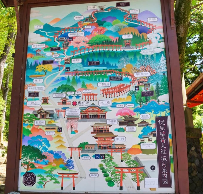 伏見稲荷大社の案内図（稲荷山マップ）