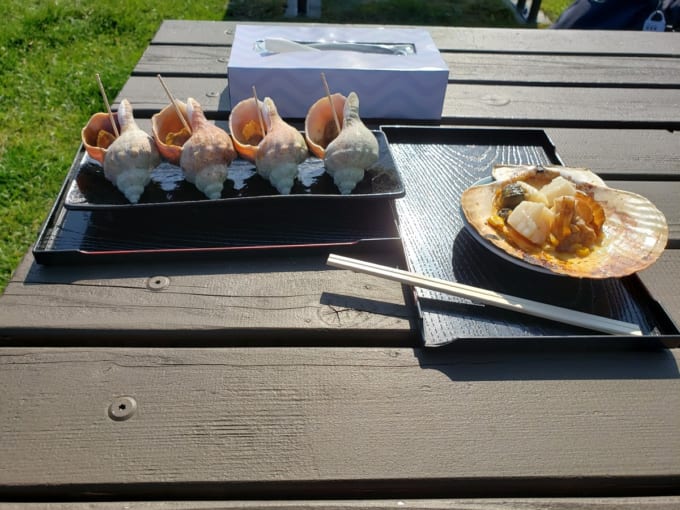 つぶ・ホタテ焼き