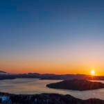 美幌峠から見た屈斜路湖の朝日