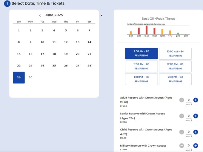 Statue City Cruises（自由の女神チケット＆フェリー）予約画面