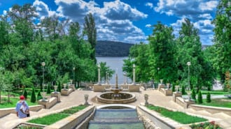 Cascading fountains in Chisinau, Moldova