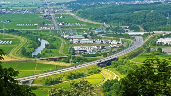旭川市内の高速道路
