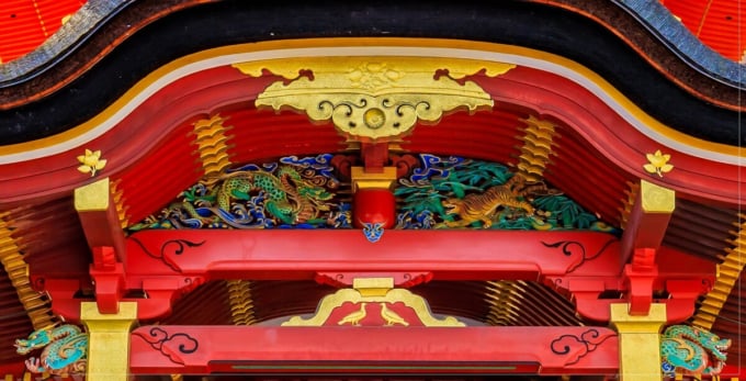 石清水八幡宮 楼門 阿吽の鳩