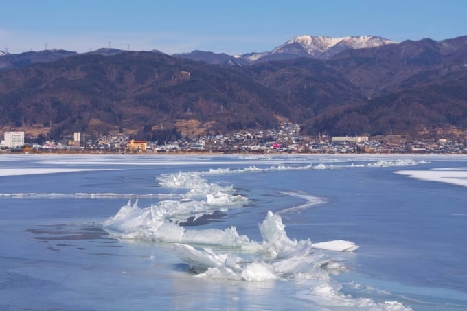 諏訪湖　御神渡り