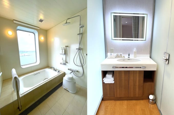 新日本海フェリー「けやき」の客室（スイートのバスルーム）