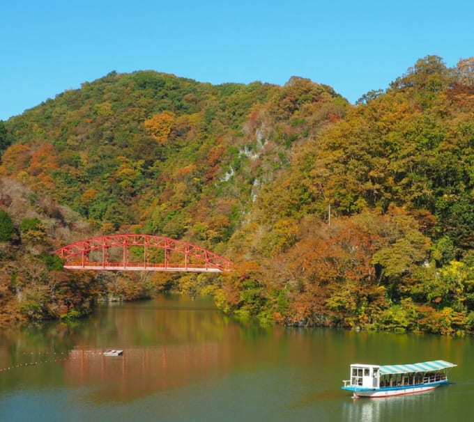 神龍湖　桜橋