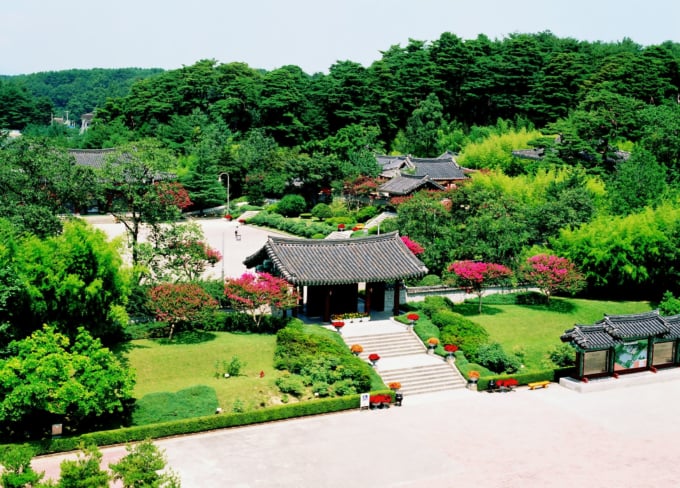 烏竹軒を上空から撮影