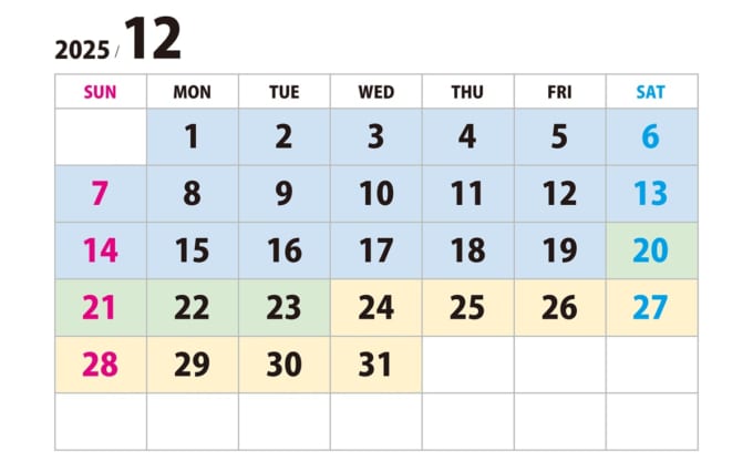 商船三井さんふらわあ　苫小牧から大洗までのフェリー料金がわかる2025年12月のカレンダー