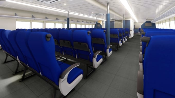 東海汽船「高速ジェット船」の船内