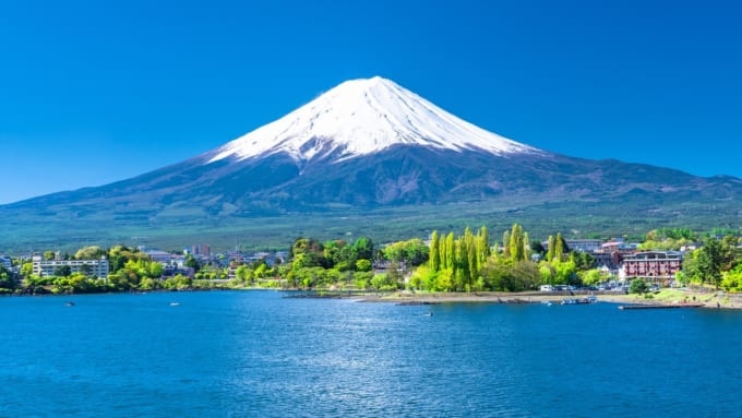 河口湖と富士山