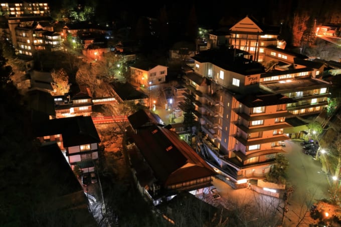 四万温泉郷の夜景（群馬県）