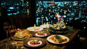 品川プリンスホテルのホテル最上階のレストラン「DINING & BAR TABLE 9 TOKYO」クリスマスディナーコース