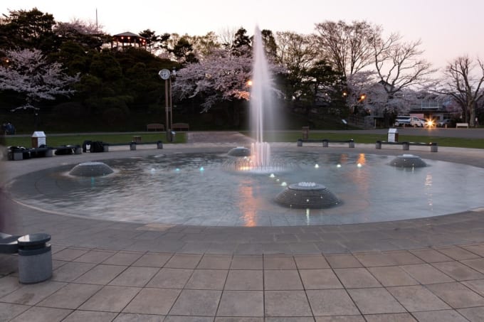 函館公園の噴水広場