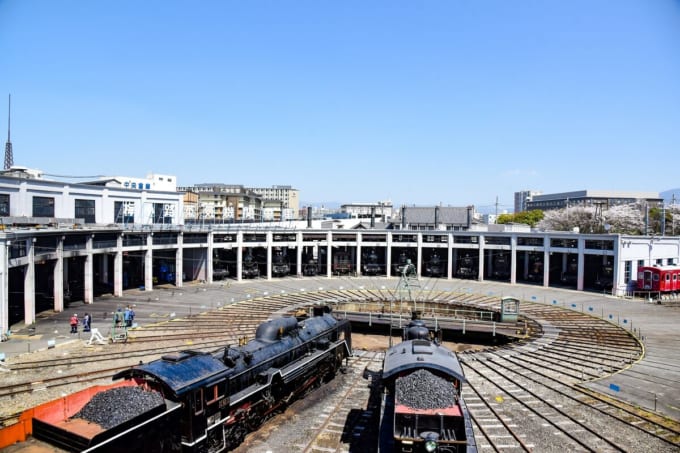 梅小路蒸気機関車館 扇形機関車庫と転車台