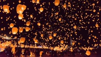 津南雪まつり　スカイランタン