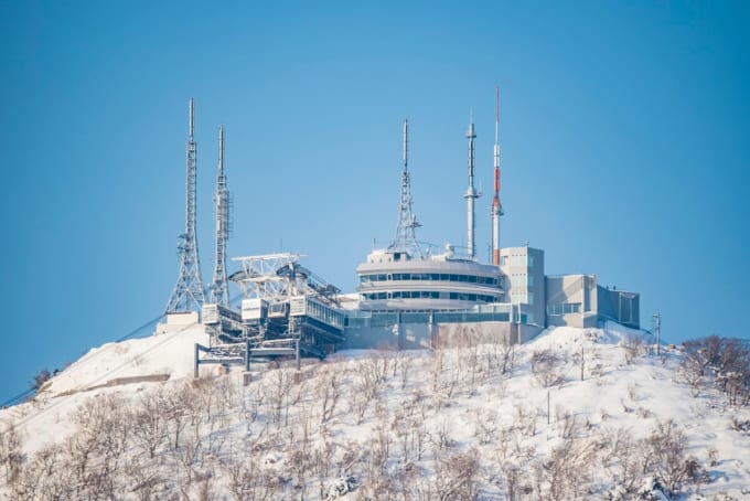冬の函館山山頂