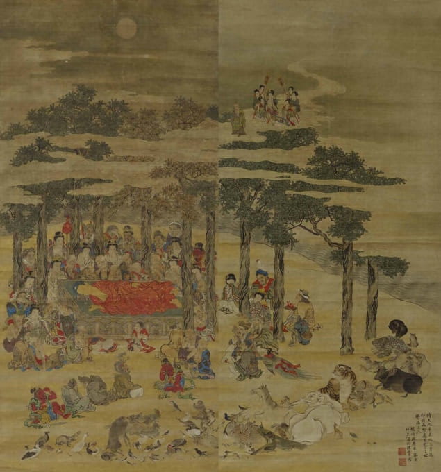 釈迦涅槃図（函館 高龍寺）