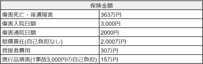 高速バス 台風 保険金額一覧