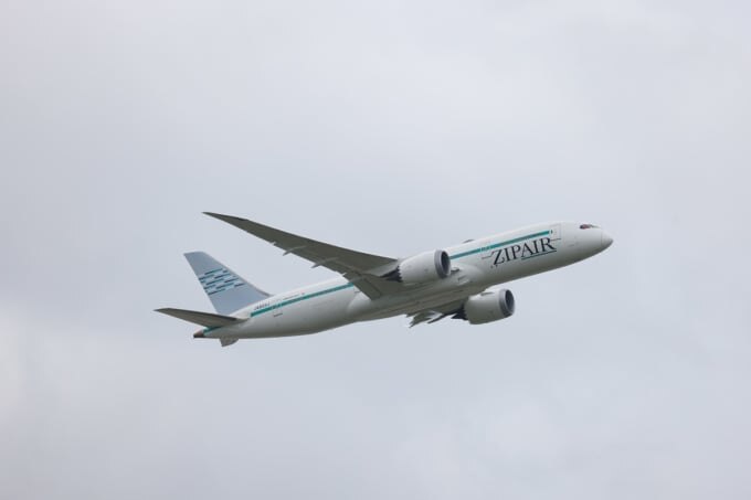 ZIPAIRの機体（ロゴ改定後）