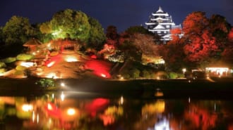 後楽園と岡山城ライトアップ