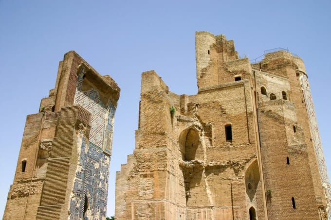 シャフリサブスのアクサライ宮殿跡（ウズベキスタン世界遺産）