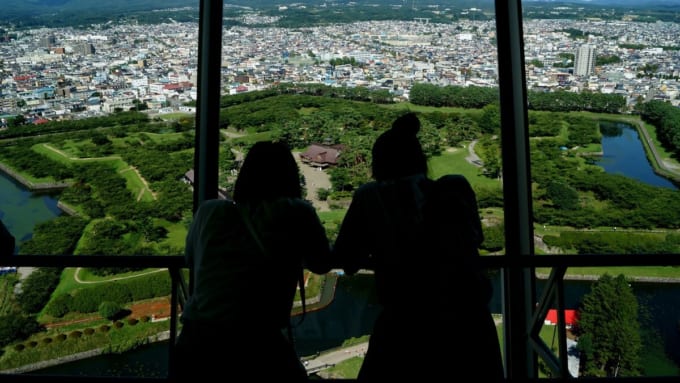 五稜郭タワーから見た五稜郭