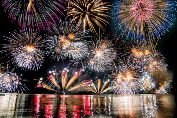 とうろう流しと大花火大会