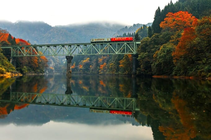 JR只見線「第二只見川橋梁」